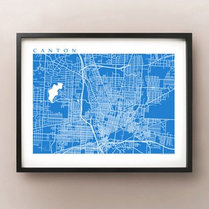 Canton Map Print - Cartel de arte de Ohio