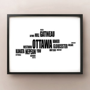 Carte typographie d'Ottawa