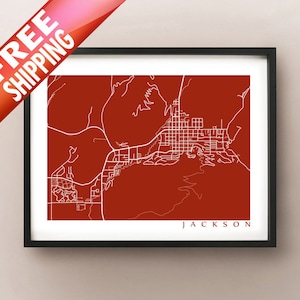 Jackson Map Print - Jackson Hole, Wyoming Poster