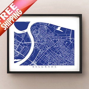 Belgrade Map - Serbia Poster