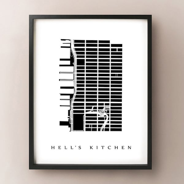 Manhattan Map Hells Kitchen - Etsy