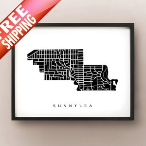 Sunnylea, Etobicoke Carte - Toronto Neighbourhood Art Print