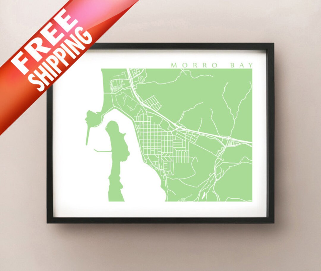 Morro Bay Map Print - California Poster - Etsy