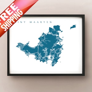 Sint Maarten - Saint Martin Carte Imprimer