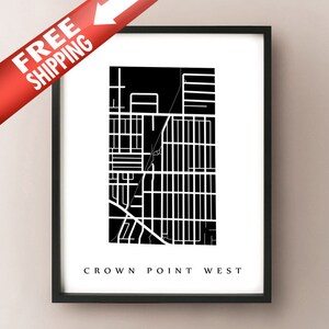 Carte de Crown Point Ouest - Hamilton Neighbourhood Art Print