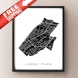 Carte du parc Lorne - Mississauga, ON Neighbourhood Art Print
