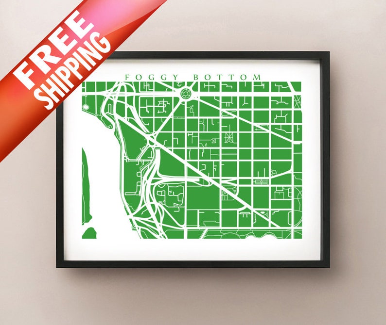 Foggy Bottom Washington DC Map Art Etsy
