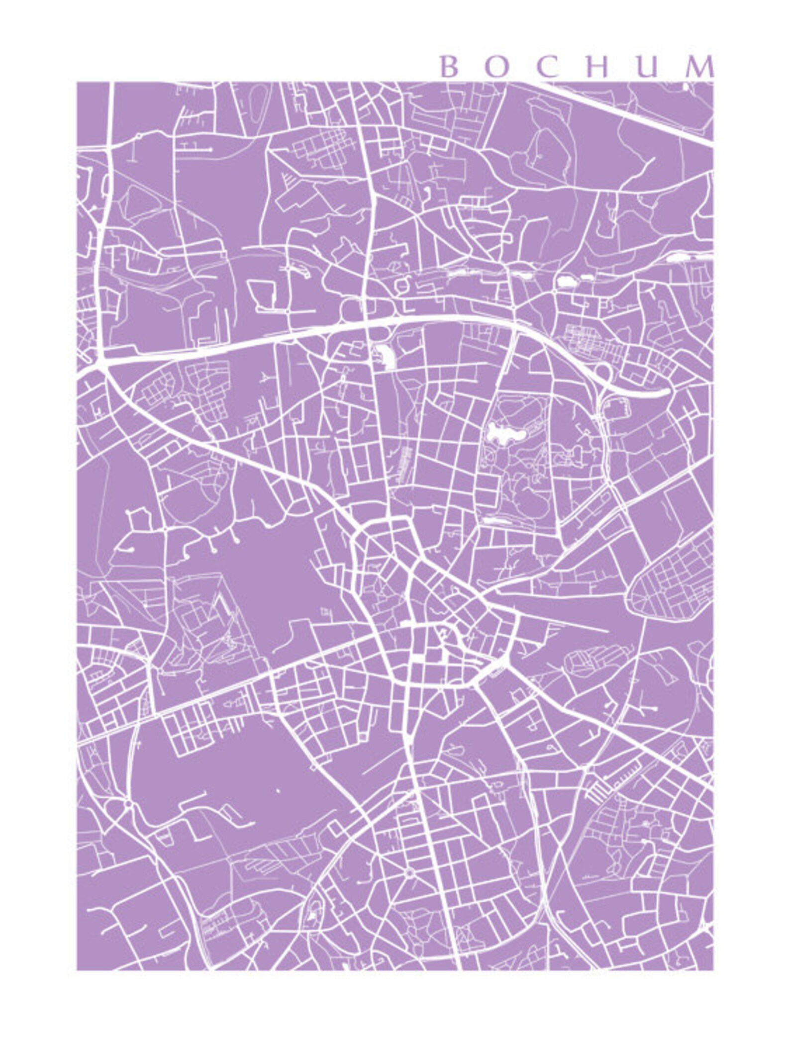 Bochum Map Germany Poster Print Bochum Karte - Etsy