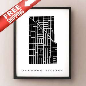 Carte du village d'Oakwood - Oakwood-Vaughan Toronto Neighbourhood Art Print