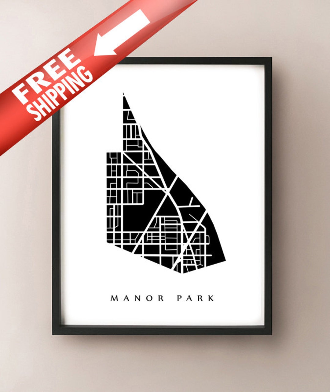 Manor Park, DC Map Washington DC Neighborhood Art Print - Etsy