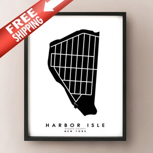 Hafen isle, NY - City Limits Karte Druck
