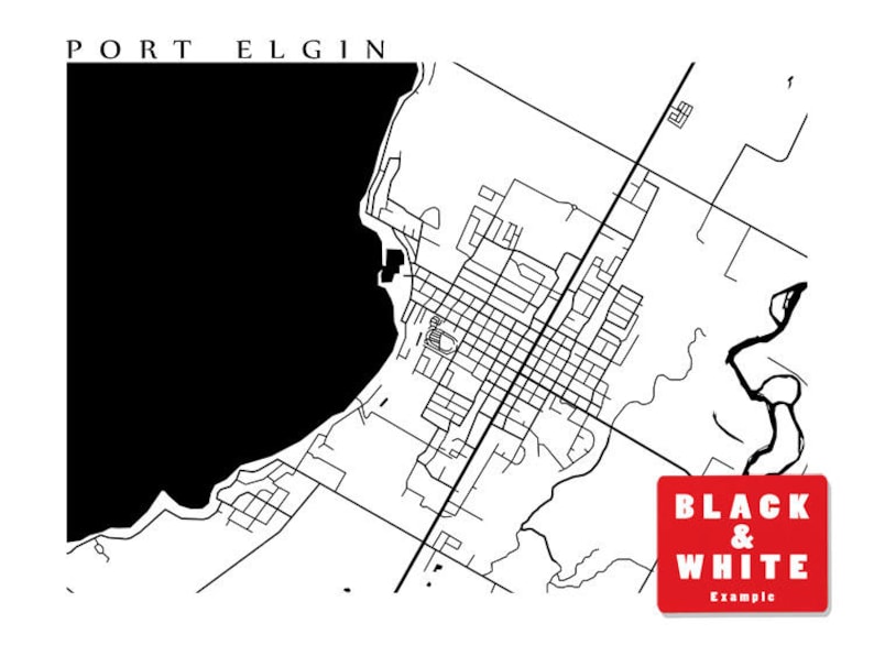 Port Elgin ON Map Ontario poster kunst Etsy Nederland