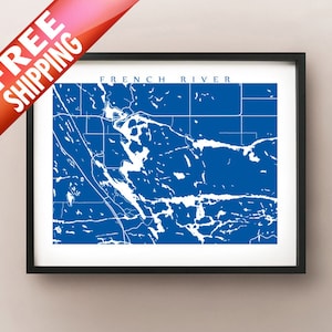 Französisch Fluss, ON Map Druck - Ontario Kunst - Kanada Poster