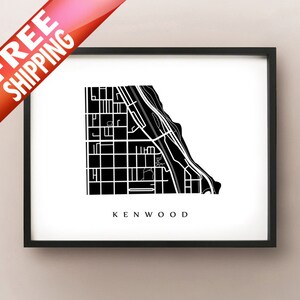 Kenwood Karte - Chicago Nachbarschaft Kunstdruck