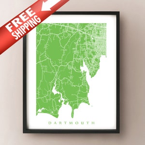 Dartmouth, MA Map Print - Massachusetts Poster