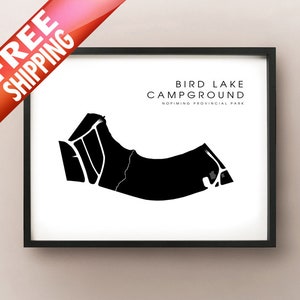 Bird Lake Campground, Nopiming Provincial Park, Manitoba Karte Drucken