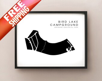 Bird Lake Campground, Nopiming Provincial Park, Manitoba Map Print