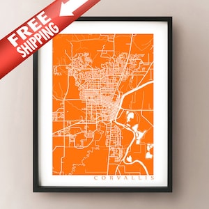 Corvallis Map Print - Affiche d'art de l'Oregon