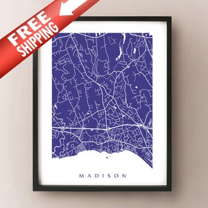 Impressão de mapa de Madison, CT