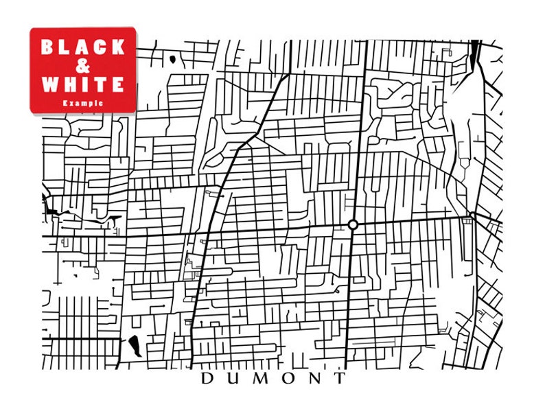 Dumont NJ Map Art New Jersey Poster Print Etsy