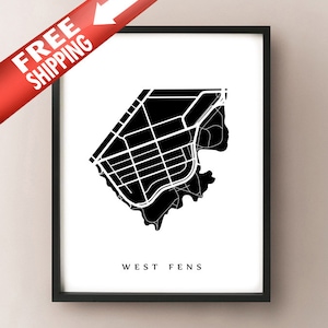 West Fens Neighborhood Map Print - Boston, Massachusetts