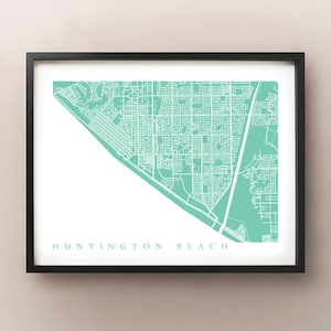 Huntington Beach Map Print - Affiche en Californie