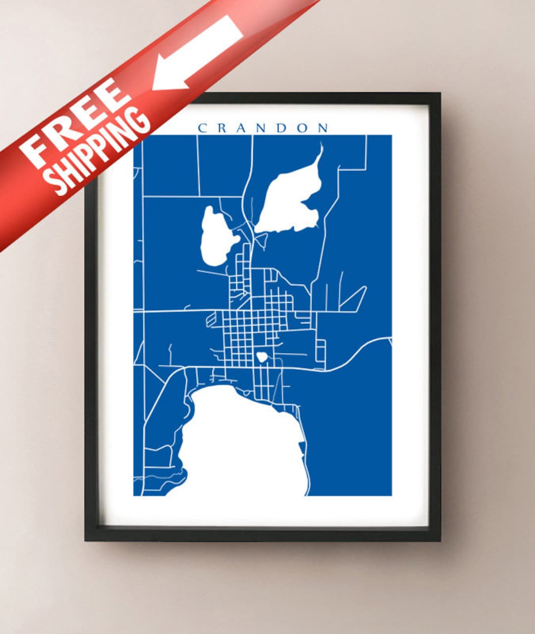 Crandon, WI Map Print Wisconsin Poster Etsy
