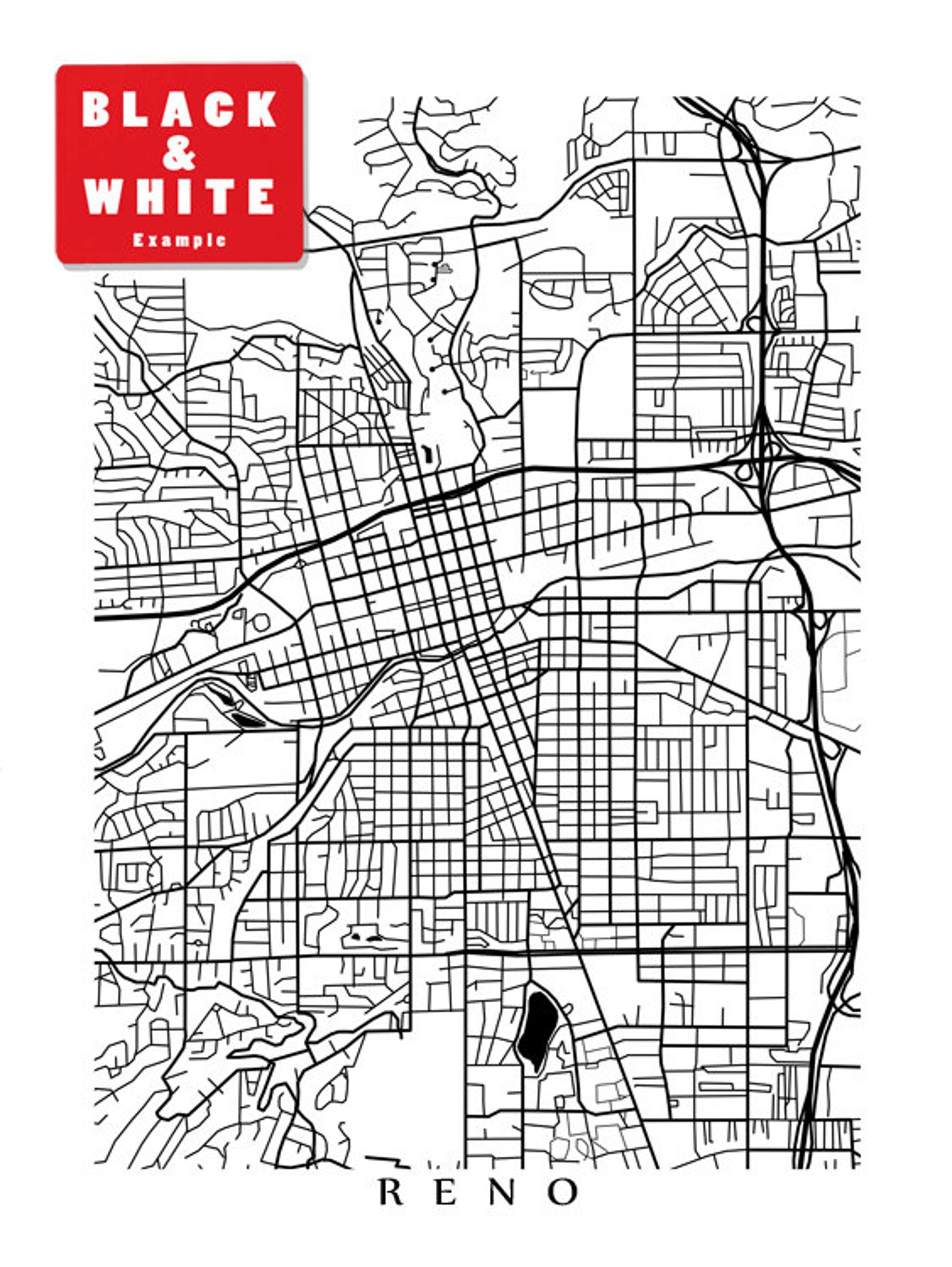 Reno Map Nevada Poster Print - Etsy