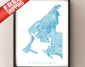 Cartagena Map Print - Colombia Poster