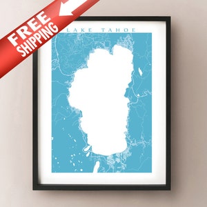 Lake Tahoe Map Print image 1