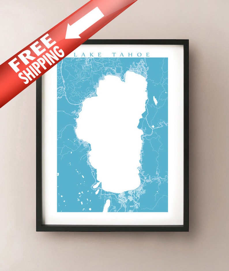 Lake Tahoe Map Print image 1