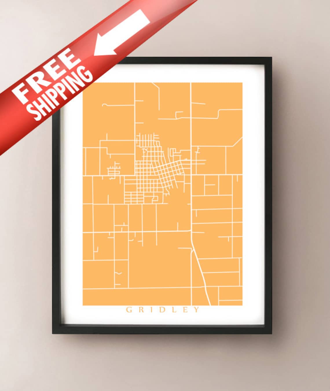 Gridley Map Print - California Art Poster - Etsy
