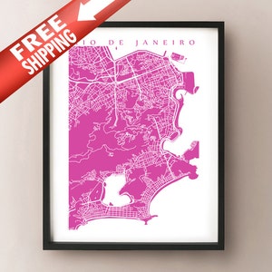 Rio De Janeiro Map Print - Brazil Art Poster