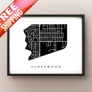 Carte d’Alderwood - Etobicoke, Toronto Neighbourhood Art Print