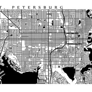 St. Petersburg Map Print - Florida Poster - Etsy