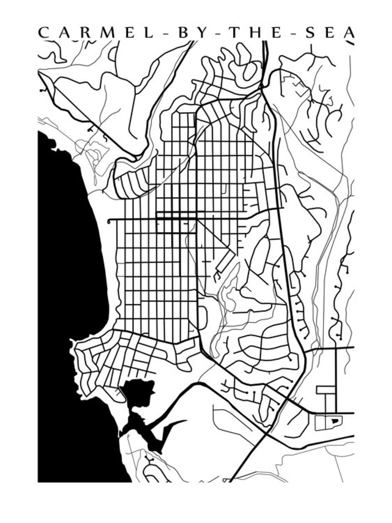 Carmelbythesea Map Print California Poster Etsy