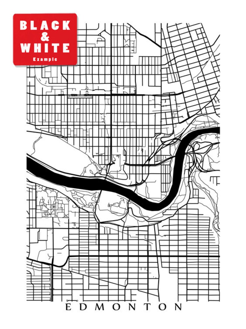 Edmonton Map Print Etsy Canada
