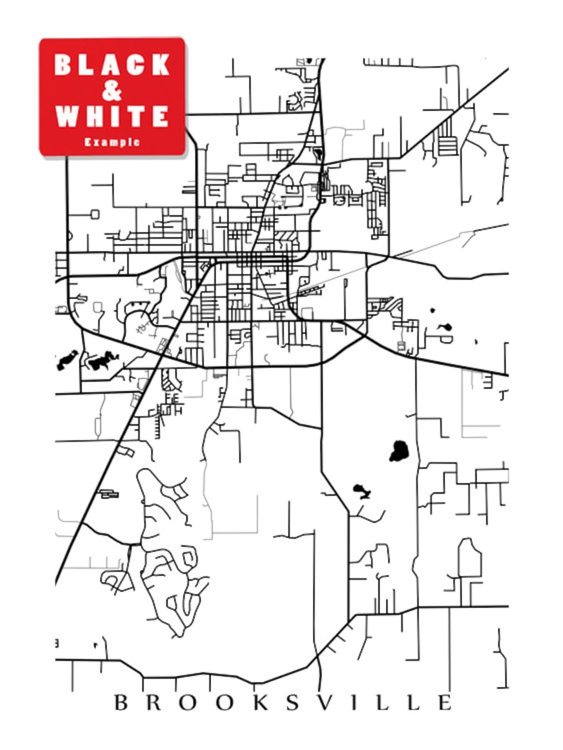 Brooksville FL Map Print Florida - Il 794xN.2310190151 Juhw