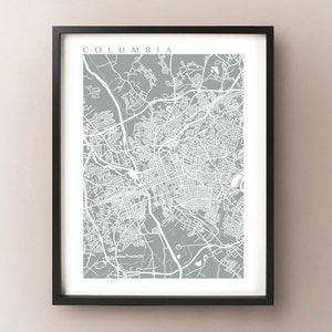 Columbia Map Print - South Carolina Poster Art
