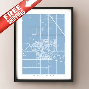 Okotoks, AB Map Print - Foothills County, Alberta
