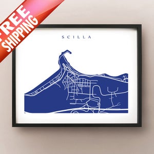 Scilla, Kalabrien - Italien Karte Drucken