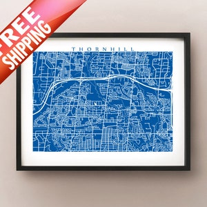 Thornhill, EN mapa impresión - Ontario, Canadá cartel de arte