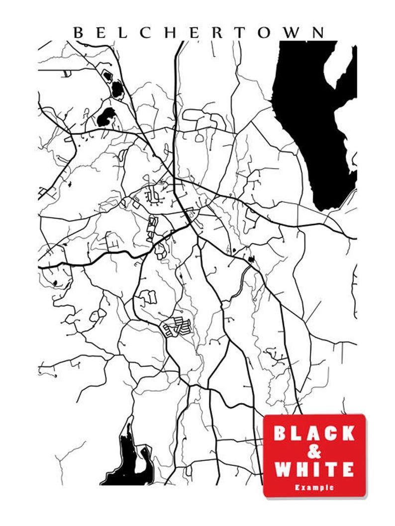 Belchertown MA Map Print Massachusetts Poster Etsy