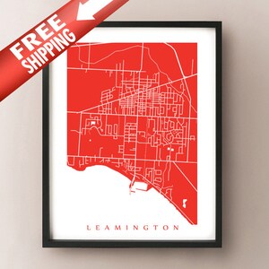 Leamington, EN mapa impresión - Arte del cartel de Ontario