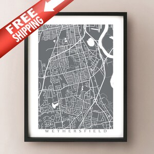 Wethersfield, CT Map Print