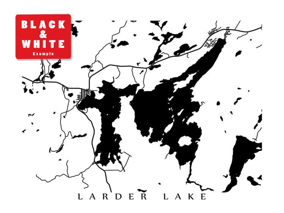 Larder Lake Timiskaming Northern Ontario Map Print Etsy