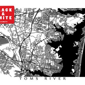 Toms River, NJ Map Art - Ocean County, New Jersey Poster Print - Etsy