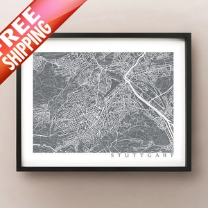 Stuttgart Map - Germany Poster Print - Stuttgart Karte