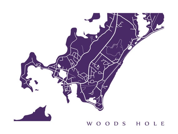 Woods Hole Map Print Massachusetts Art Poster - Etsy