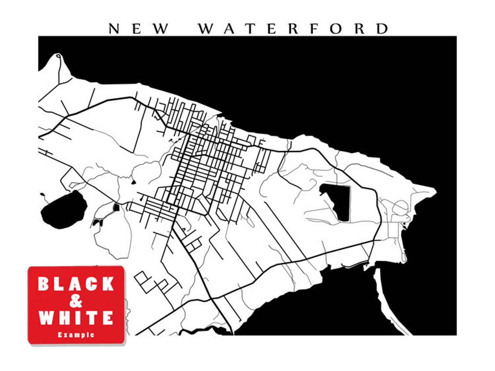 New Waterford NS Cape Breton Island Nova Scotia Map Print Etsy